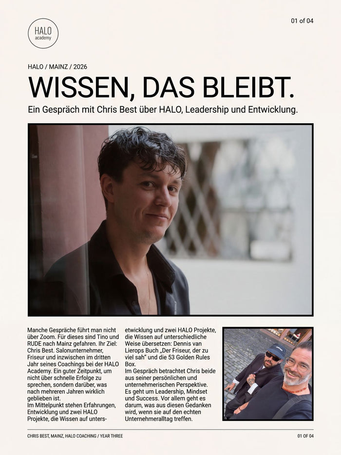 HALO Editorial Chris Best, Seite 1: Wissen, das bleibt