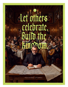 HALO Business Statement No. 02, gerahmter Kunstdruck, Let others celebrate. Build the kingdom