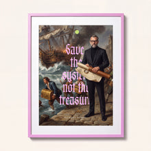 HALO Business Statement No. 03, gerahmter Kunstdruck, Save the system, not the treasure