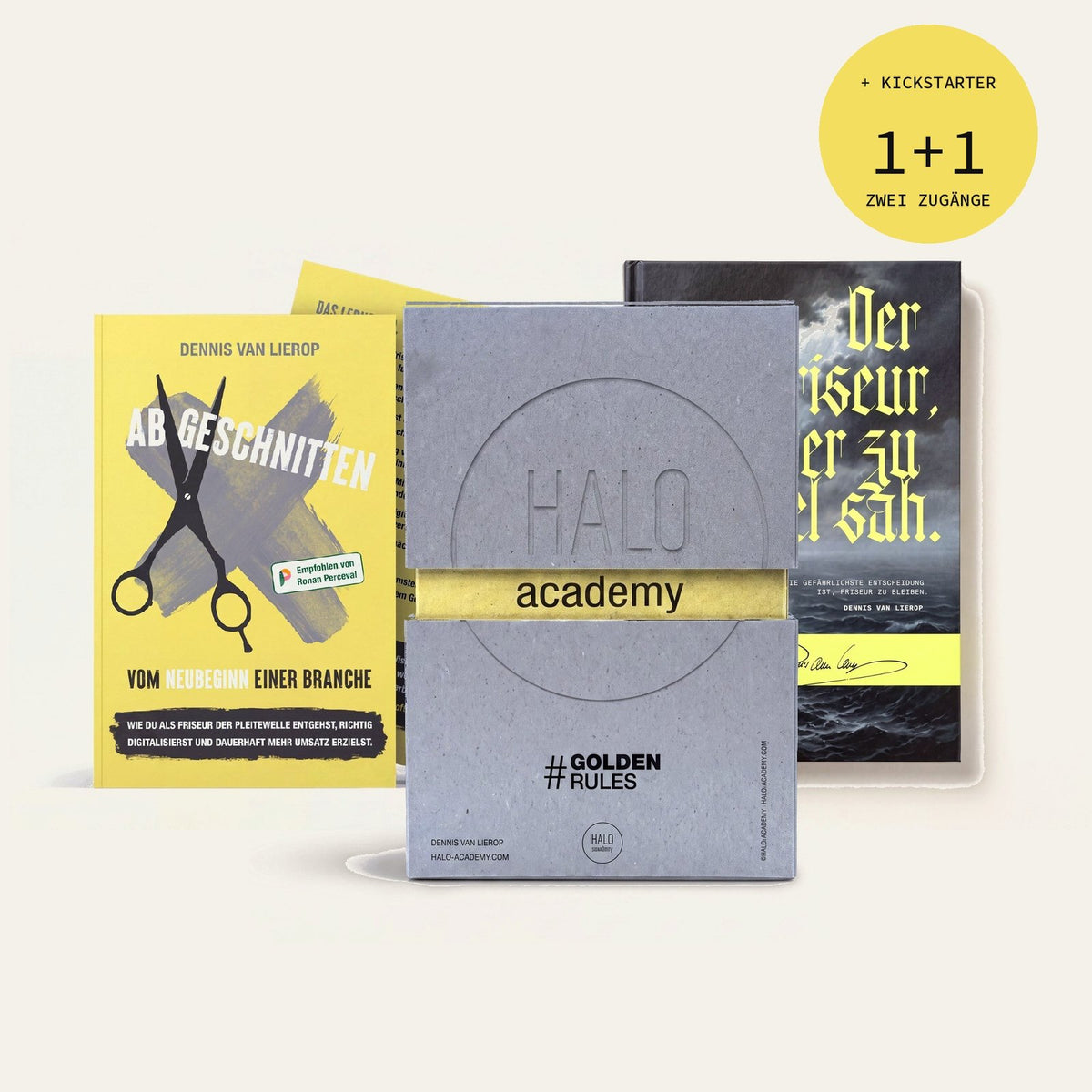 HALO Paket 3: GoldenRules Box, beide Bücher von Dennis van Lierop und Kickstarter 1+1